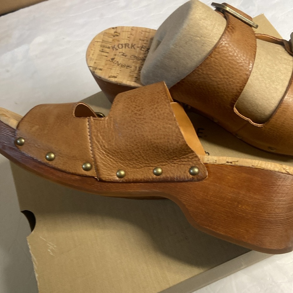 Kork Ease Saffron brown leather strap Kork insole sandals - Picture 8 of 12